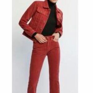Daily Blue Women's Red Corduroy Straight Leg Jeans